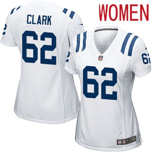 Women Indianapolis Colts 62 LeRaven Clark Nike White Game NFL Jersey